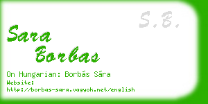 sara borbas business card