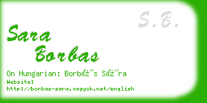 sara borbas business card